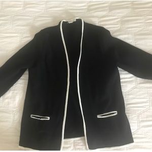 Coldwater Creek Black with white trim knit jacket